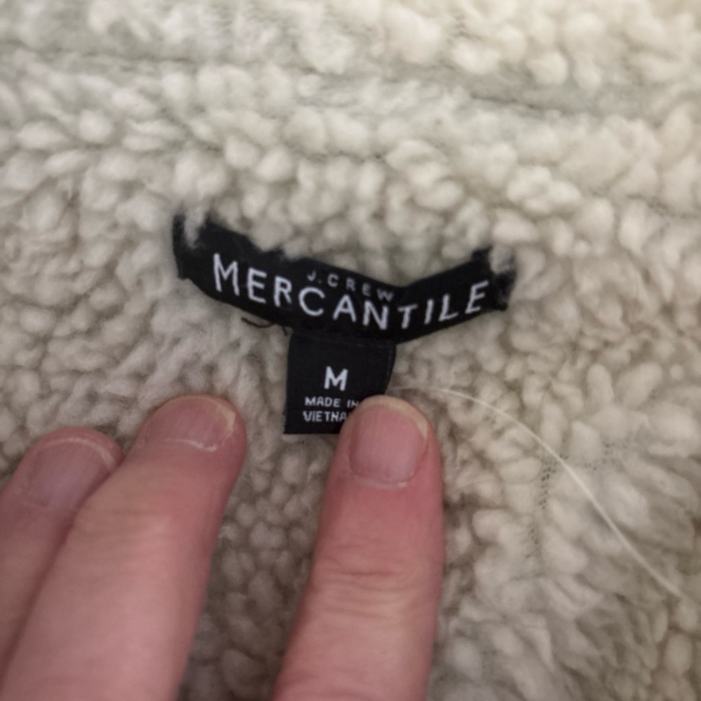 J Crew Mercantile Sherpa Line Denim Jacket Size Med  Trucker Rancher - Picture 2 of 5